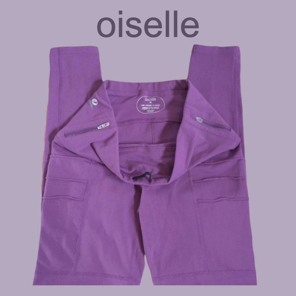 Oiselle Women's Zip Side Pocket Portman Moto Leggings in Purple | 6
